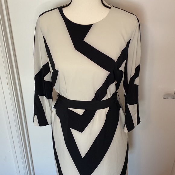 Armani Exchange 3/4 Sleeve Dress with Reversible Belt, 6 - Picture 2 of 14